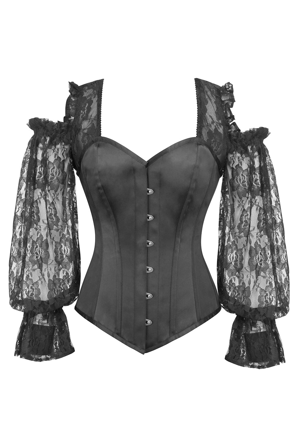 Natoya Overbust Satin Corset With Sleeves