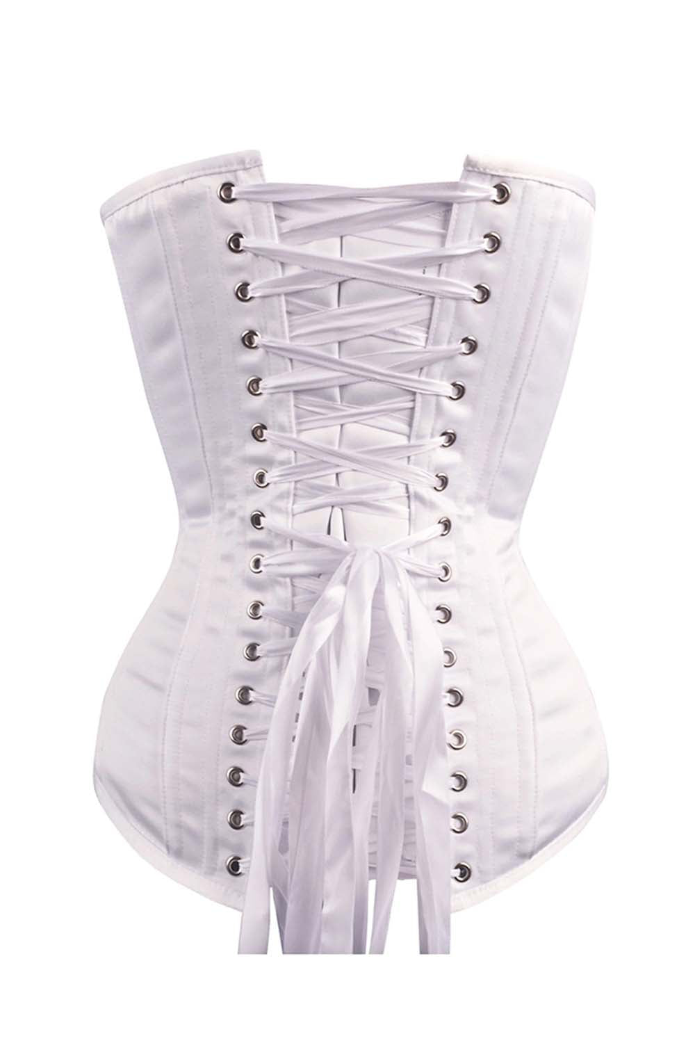 Joniece White Satin Overbust Corset