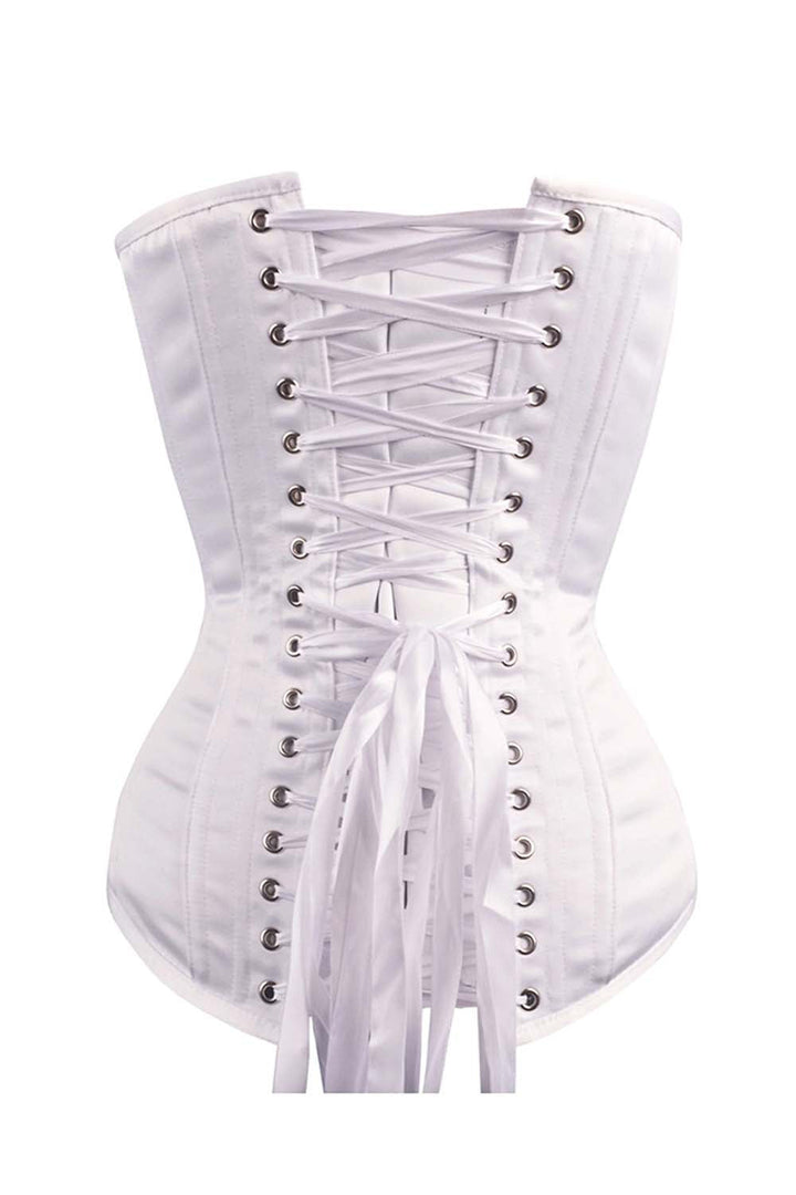 Joniece White Satin Overbust Corset