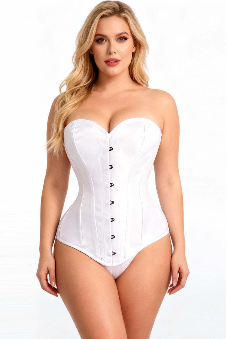 Joniece White Satin Overbust Corset