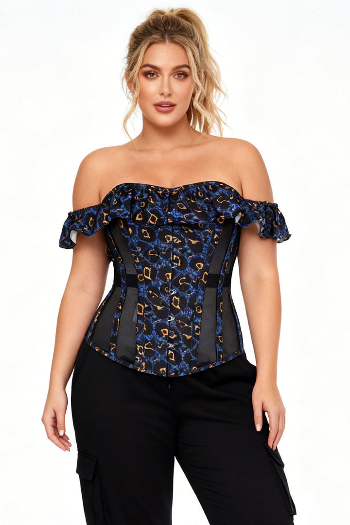 Brandyce Leopard Off Shoulder Corset