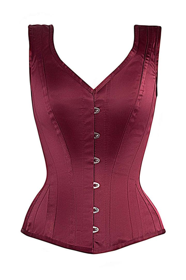 Lavita Burgundy Satin Overbust Corset