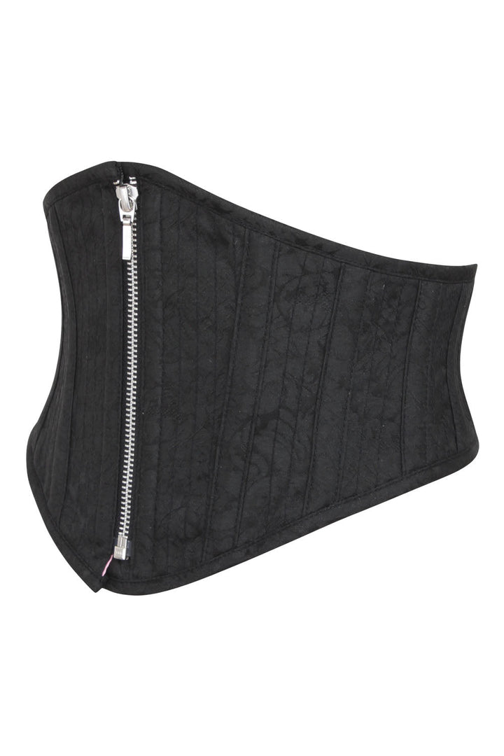 Rubia Black Brocade Underbust Corset