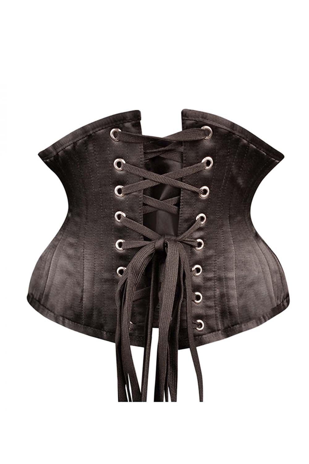 Laquanda Black Satin Waist Training Waspie Corset