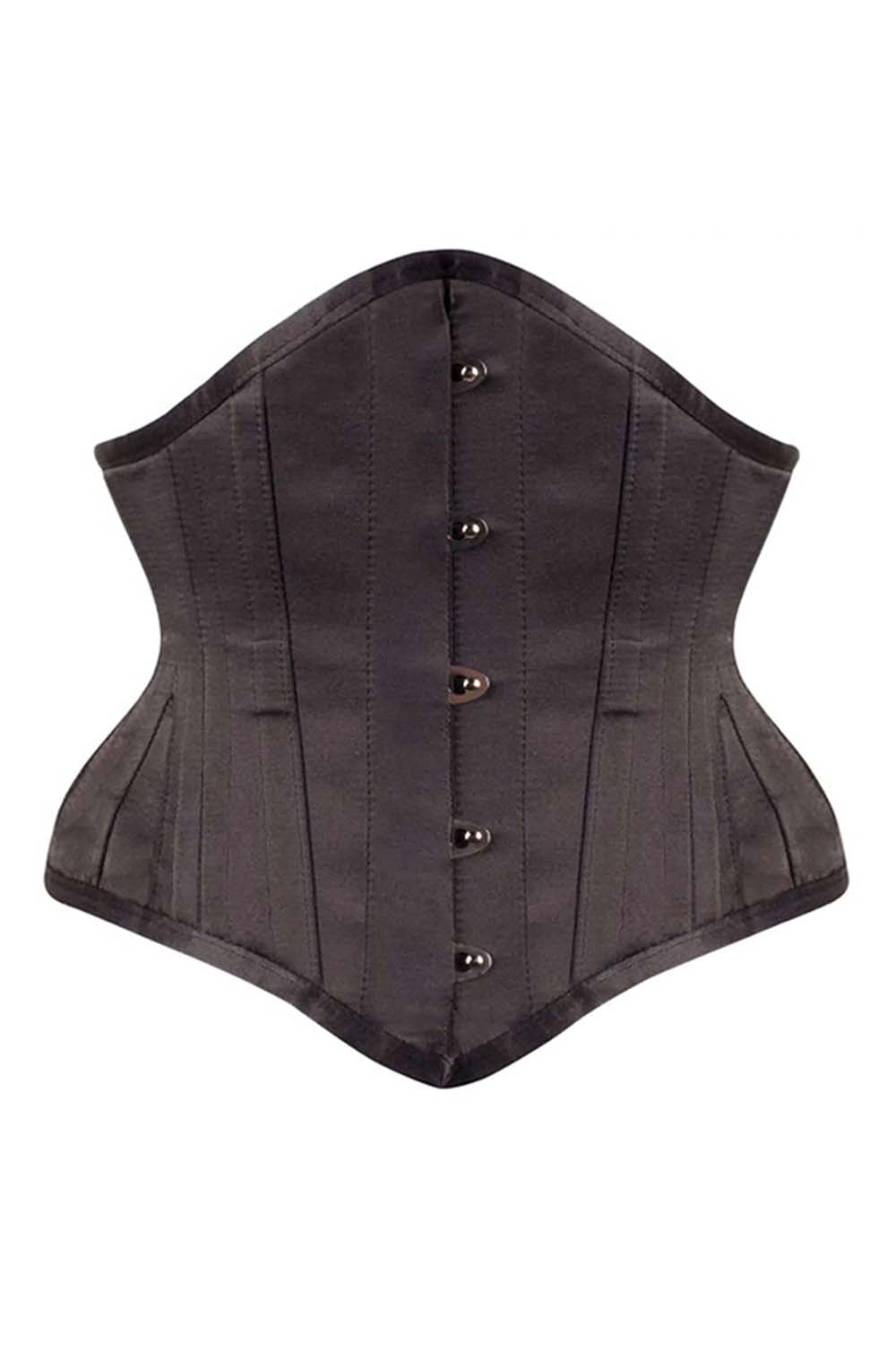 Laquanda Black Satin Waist Training Waspie Corset