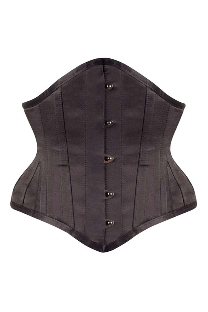 Laquanda Black Satin Waist Training Waspie Corset