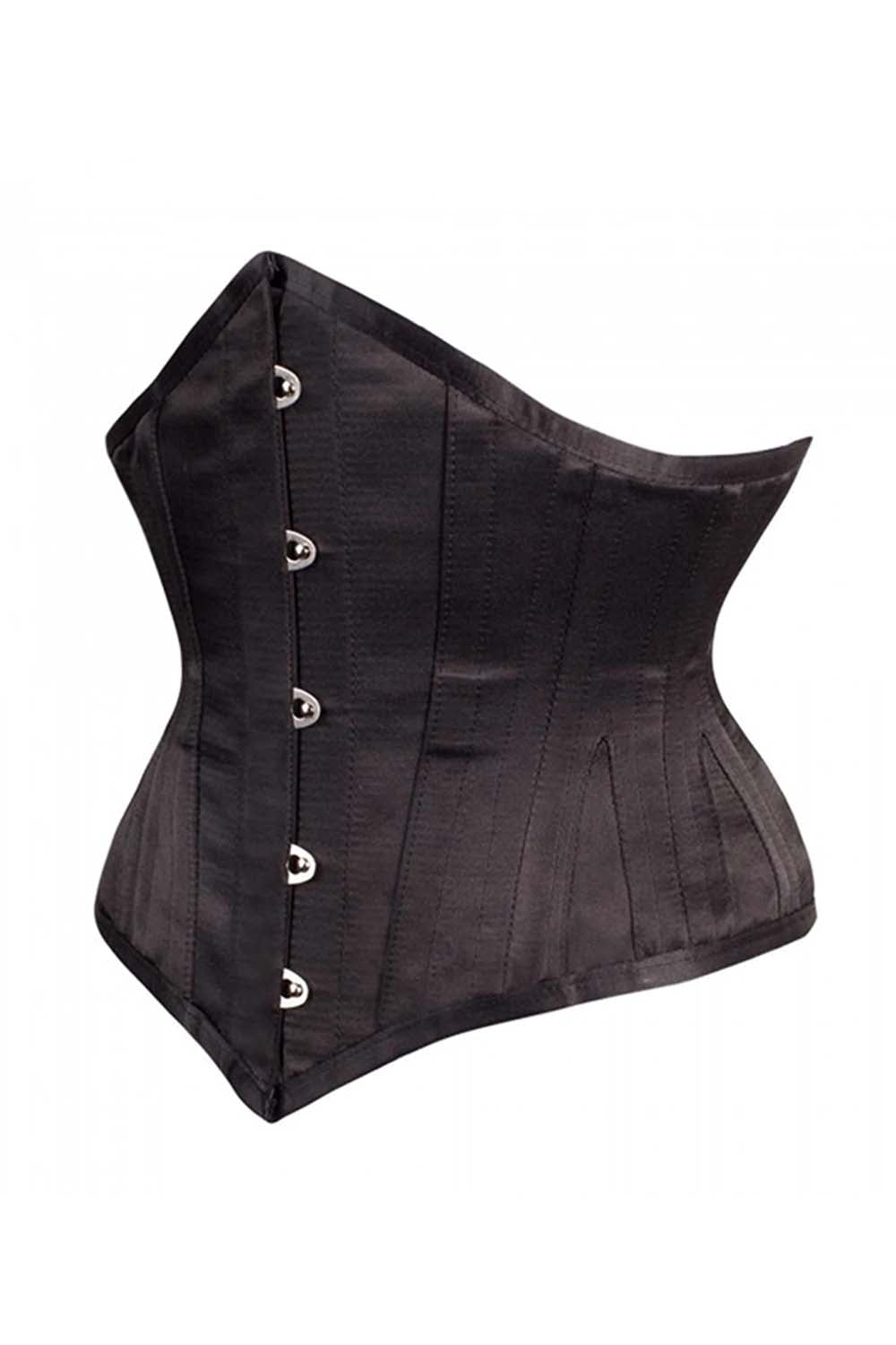 Laquanda Black Satin Waist Training Waspie Corset