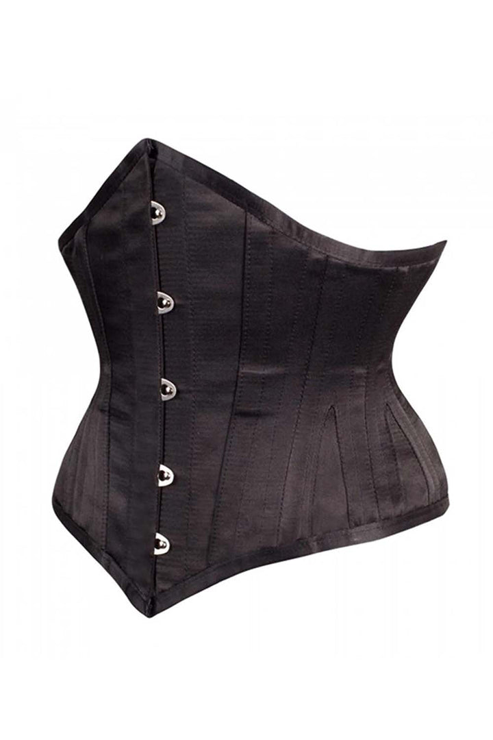 Laquanda Black Satin Waist Training Waspie Corset
