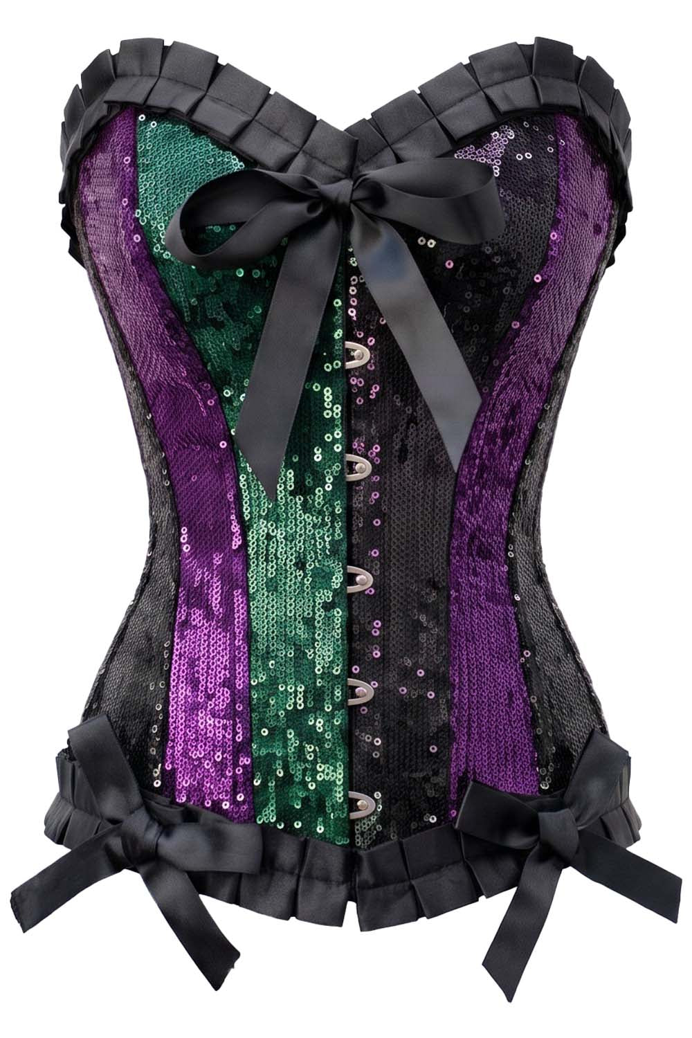 Laquita Multicolor Burlesque Sequins Overbust Corset