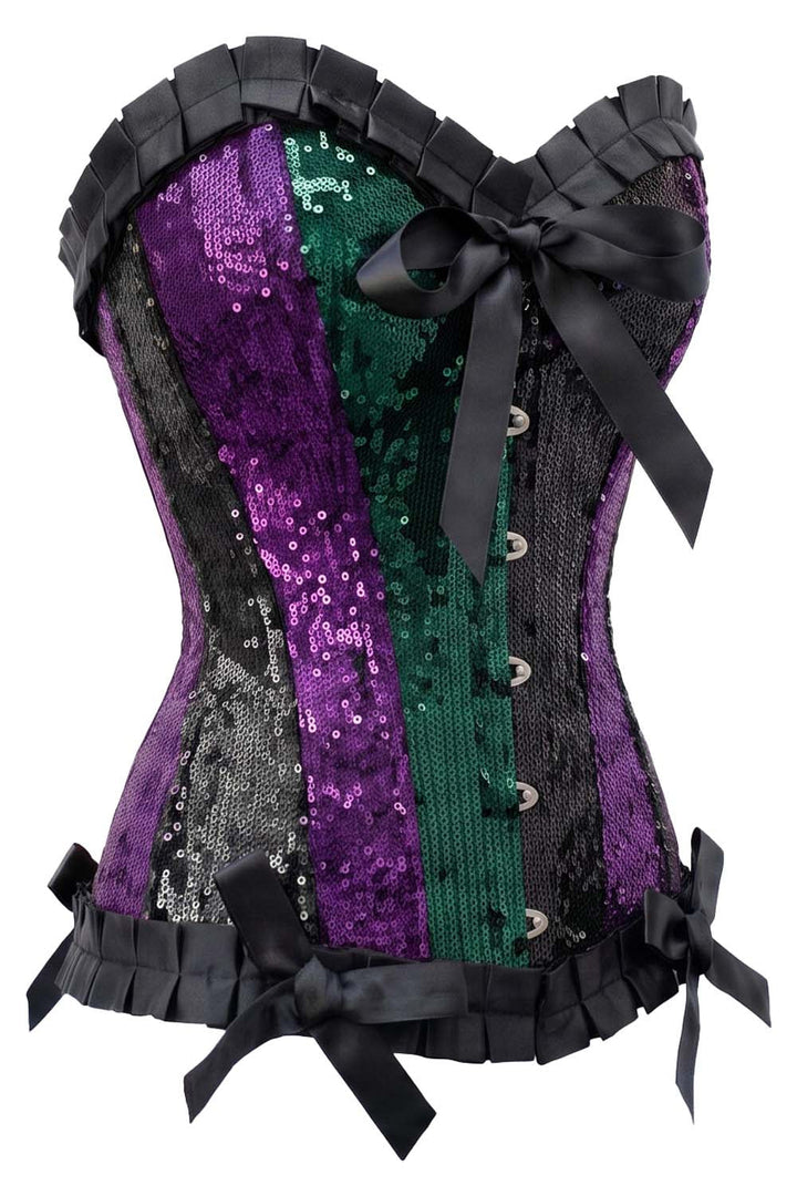 Laquita Multicolor Burlesque Sequins Overbust Corset