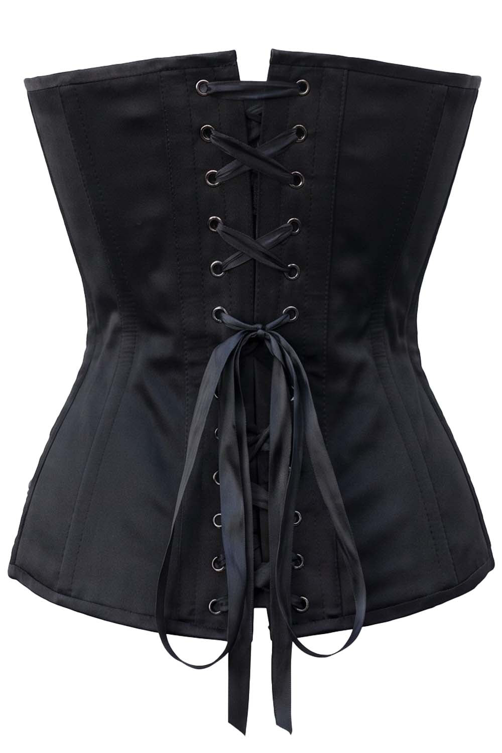 Navya Midnight Black Red Rose Sequins Burlesque Overbust Corset