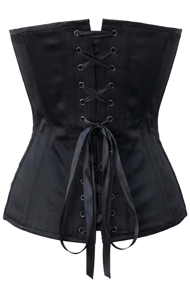 Navya Midnight Black Red Rose Sequins Burlesque Overbust Corset