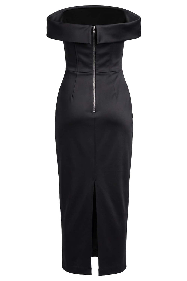 CELESTINE strapless column evening dress on model - back view