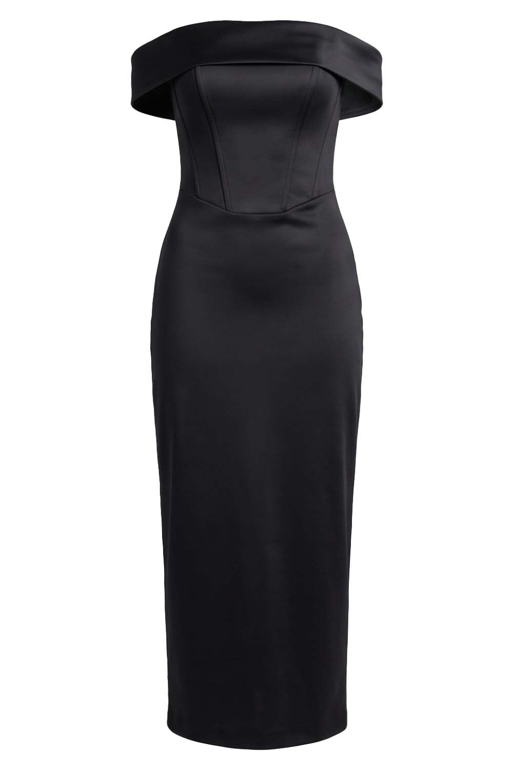 CELESTINE strapless column evening dress on model - front view