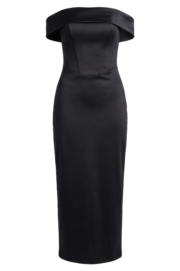 CELESTINE strapless column evening dress on model - front view