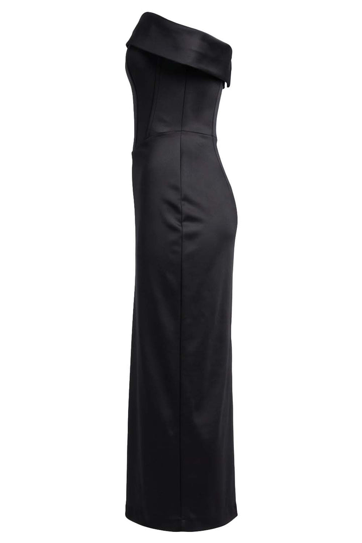 CELESTINE strapless column evening dress on model - side view