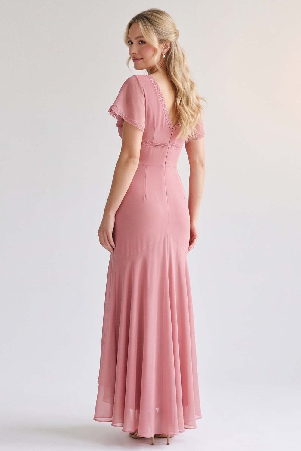 FLORENCE georgette tea dress by Luxe Noir - back view