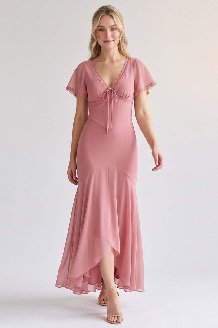 FLORENCE georgette tea dress by Luxe Noir - front view