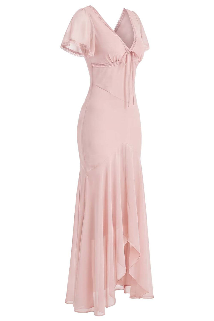 FLORENCE georgette tea dress on model - side view