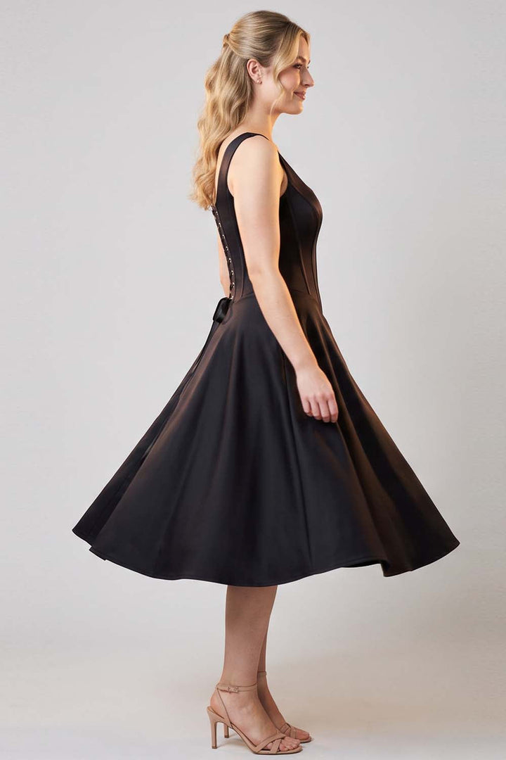 MIRABELLE corset sundress in black by Luxe Noir - side view