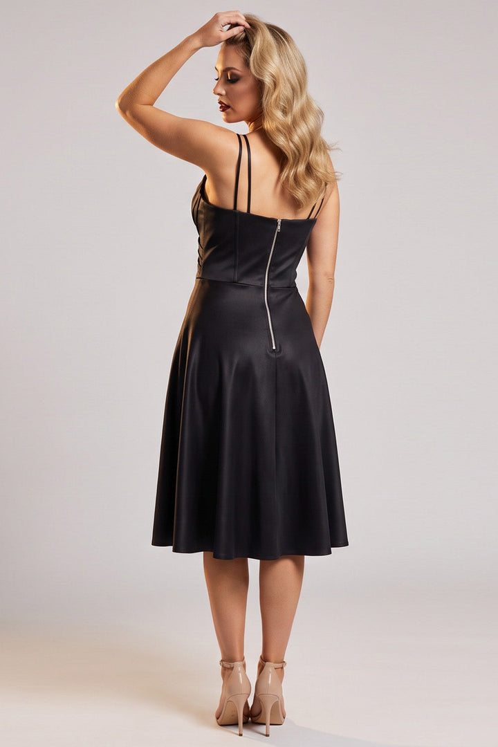 ROSALIND corset evening dress in black by Luxe Noir - back view