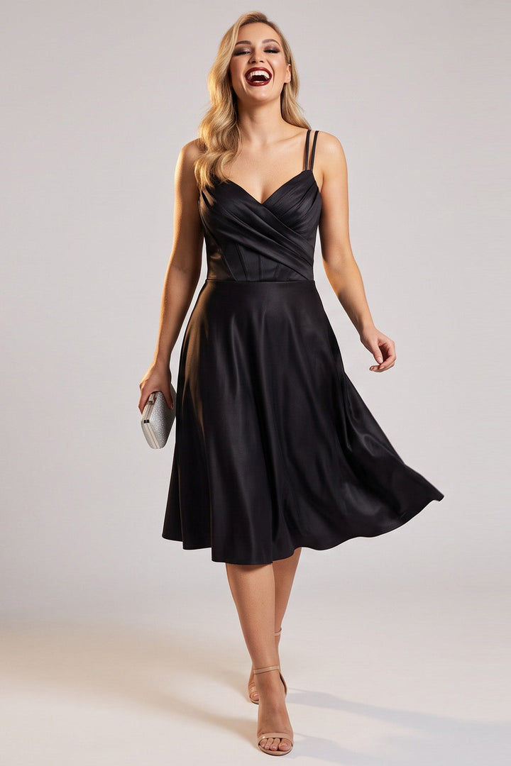 ROSALIND corset evening dress in black by Luxe Noir - front view