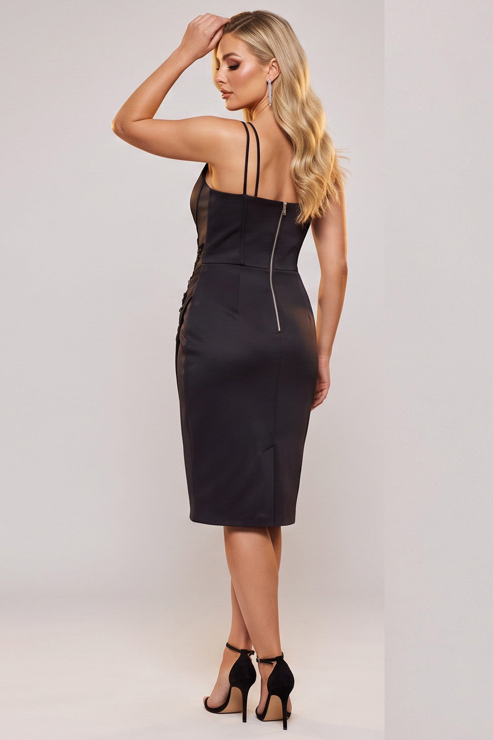 VIVIENNE corset evening dress in black by Luxe Noir - back view