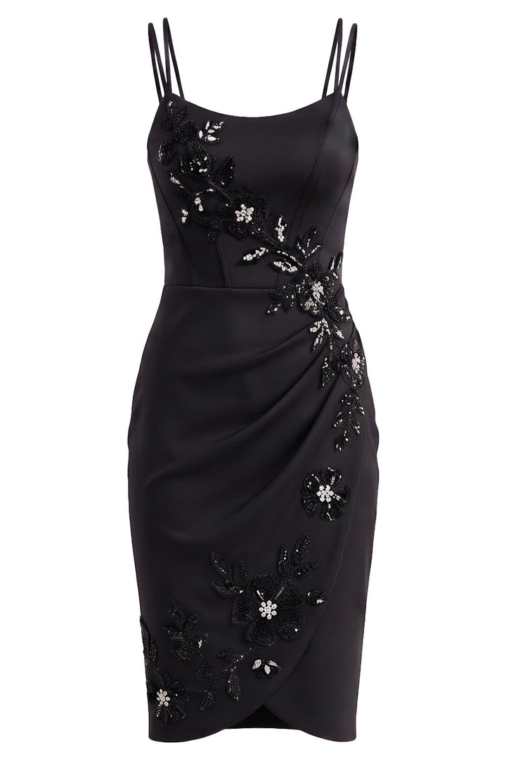 VIVIENNE corset evening dress in black on model - front view