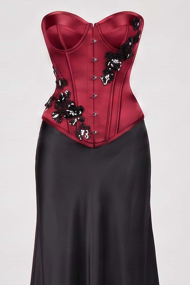 OTTILIE Cupped Corset  - Deep Crimson