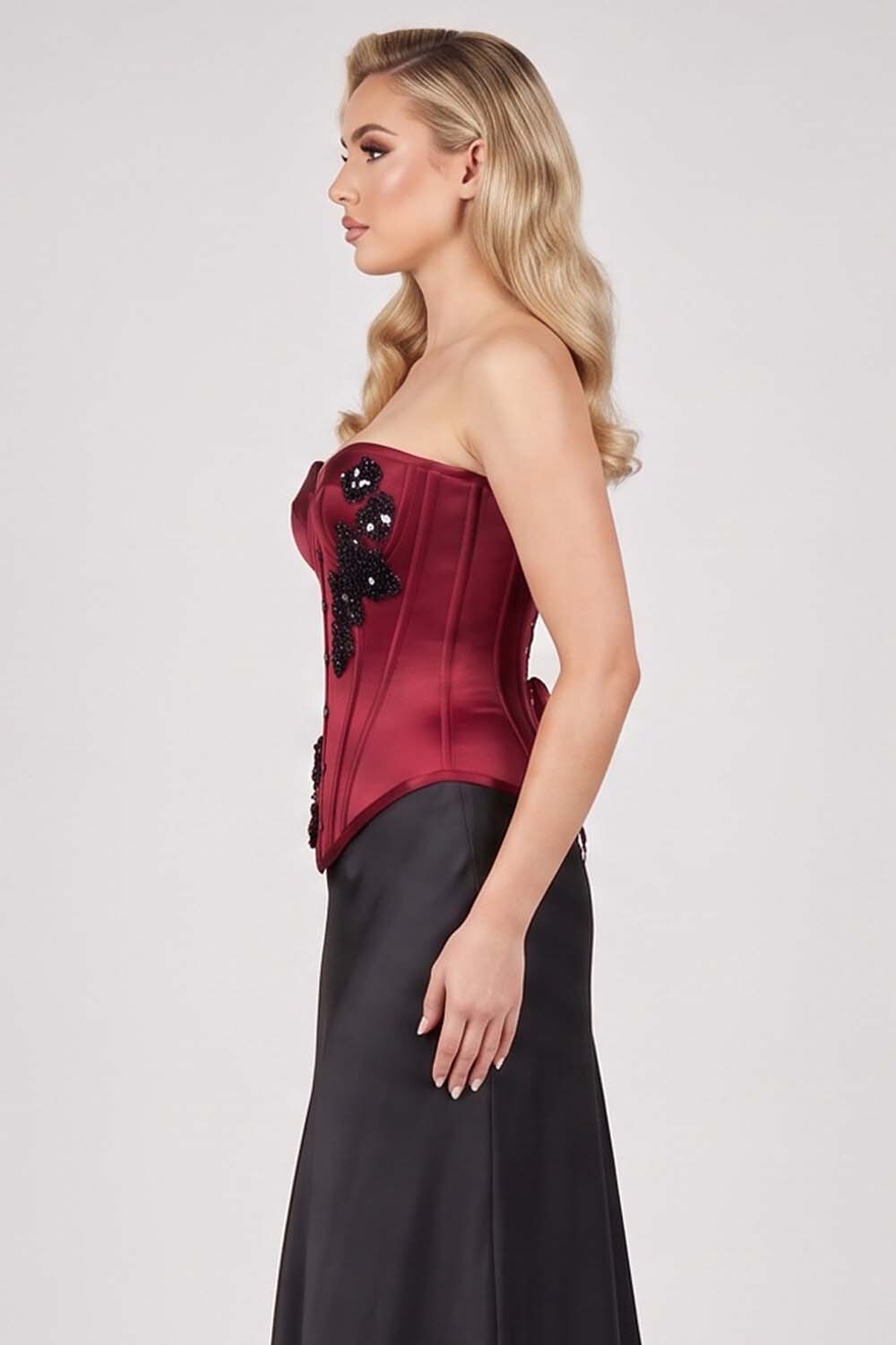 OTTILIE Cupped Corset  - Deep Crimson
