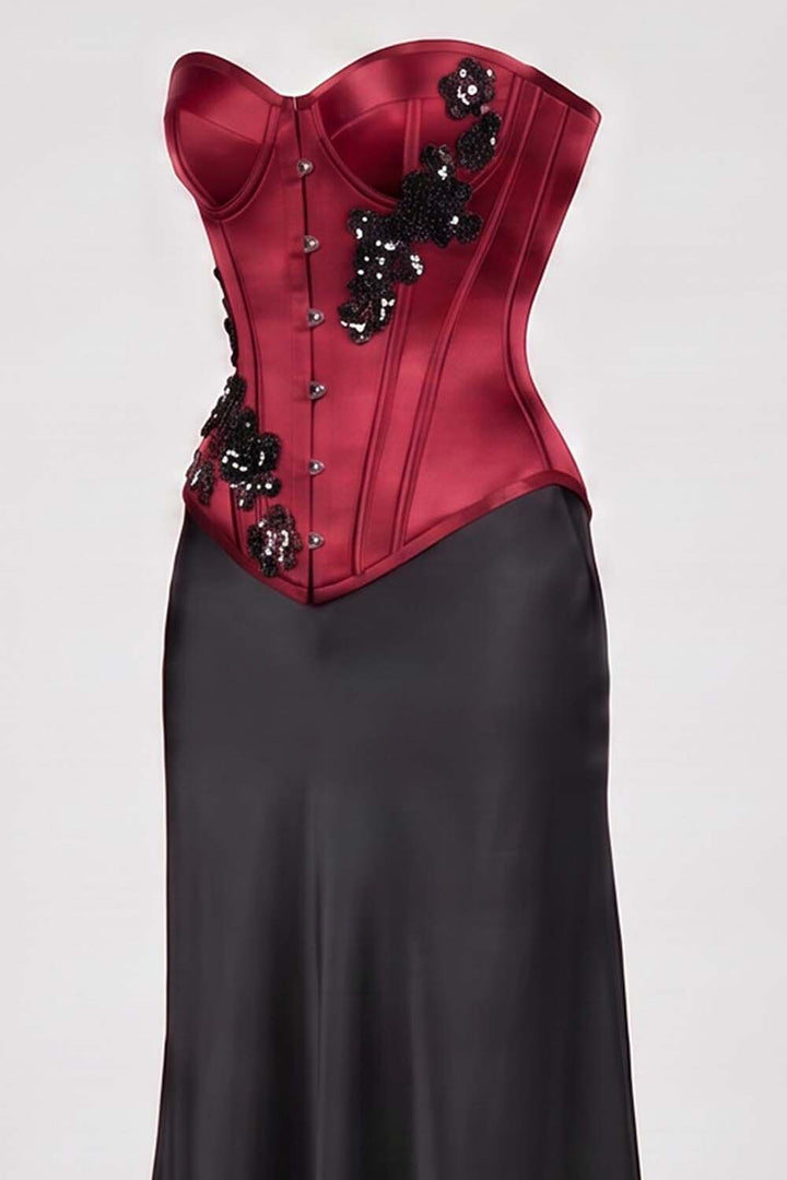 OTTILIE Cupped Corset  - Deep Crimson