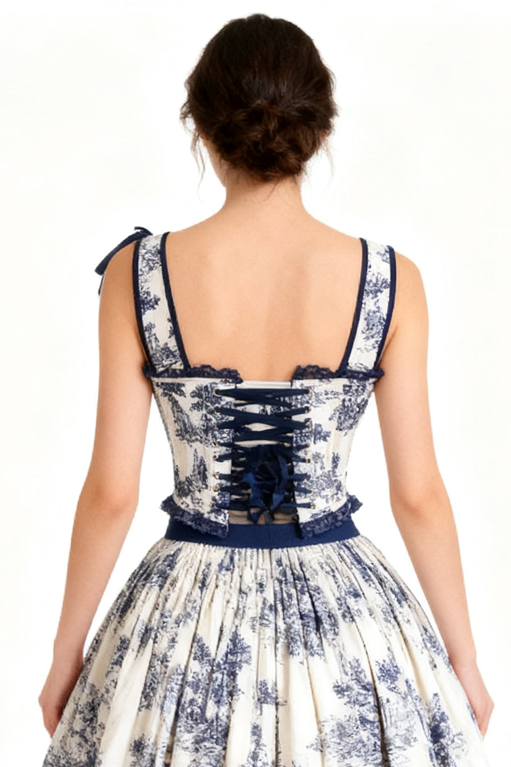 Toile Navy Joice Overbust Corset