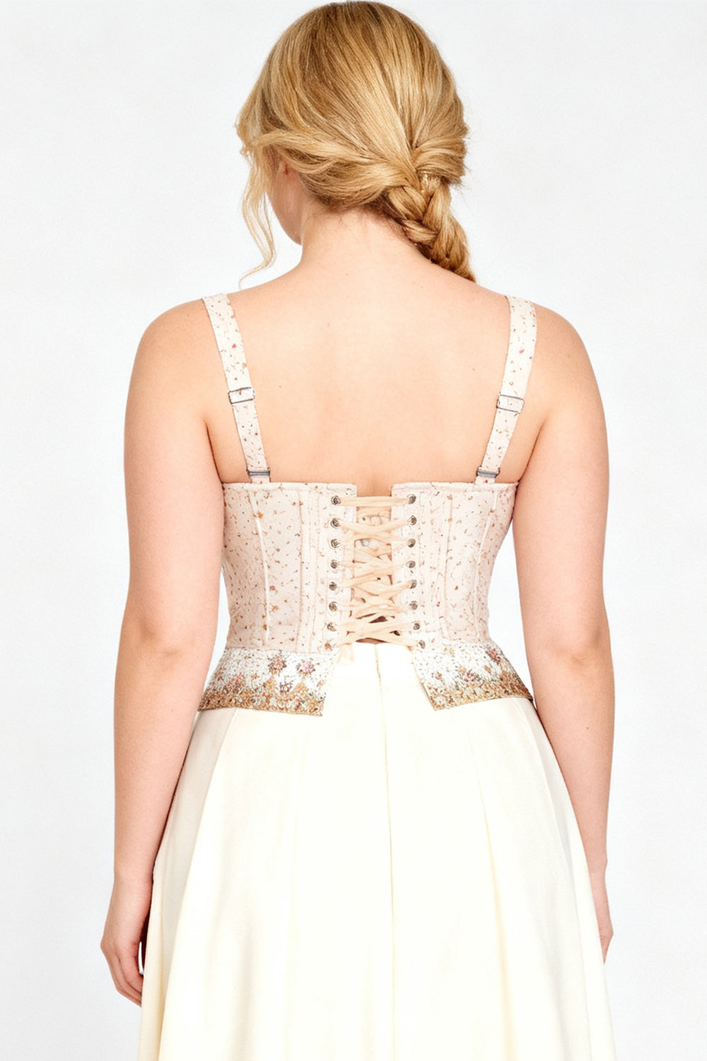 Ivory Floral Bayly Overbust Corset