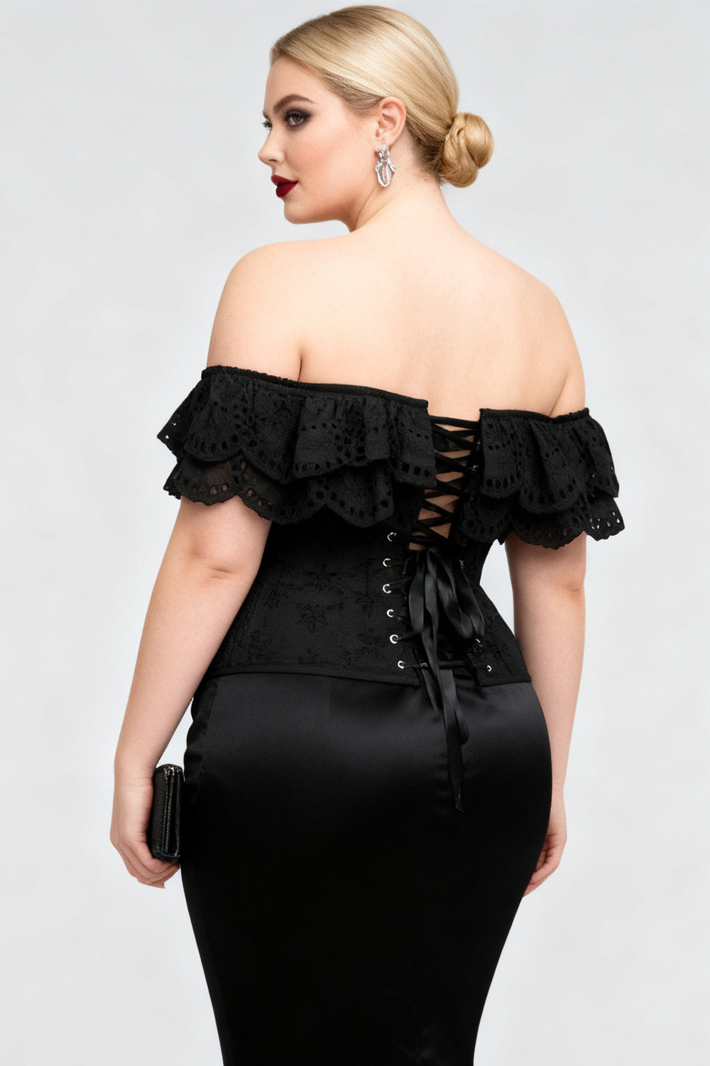 Midnight Black Sumiko Eyelet Overbust Corset