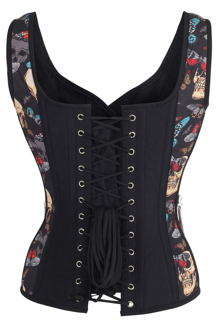 Black Skull &amp; Butterfly Laquisha Overbust Corset