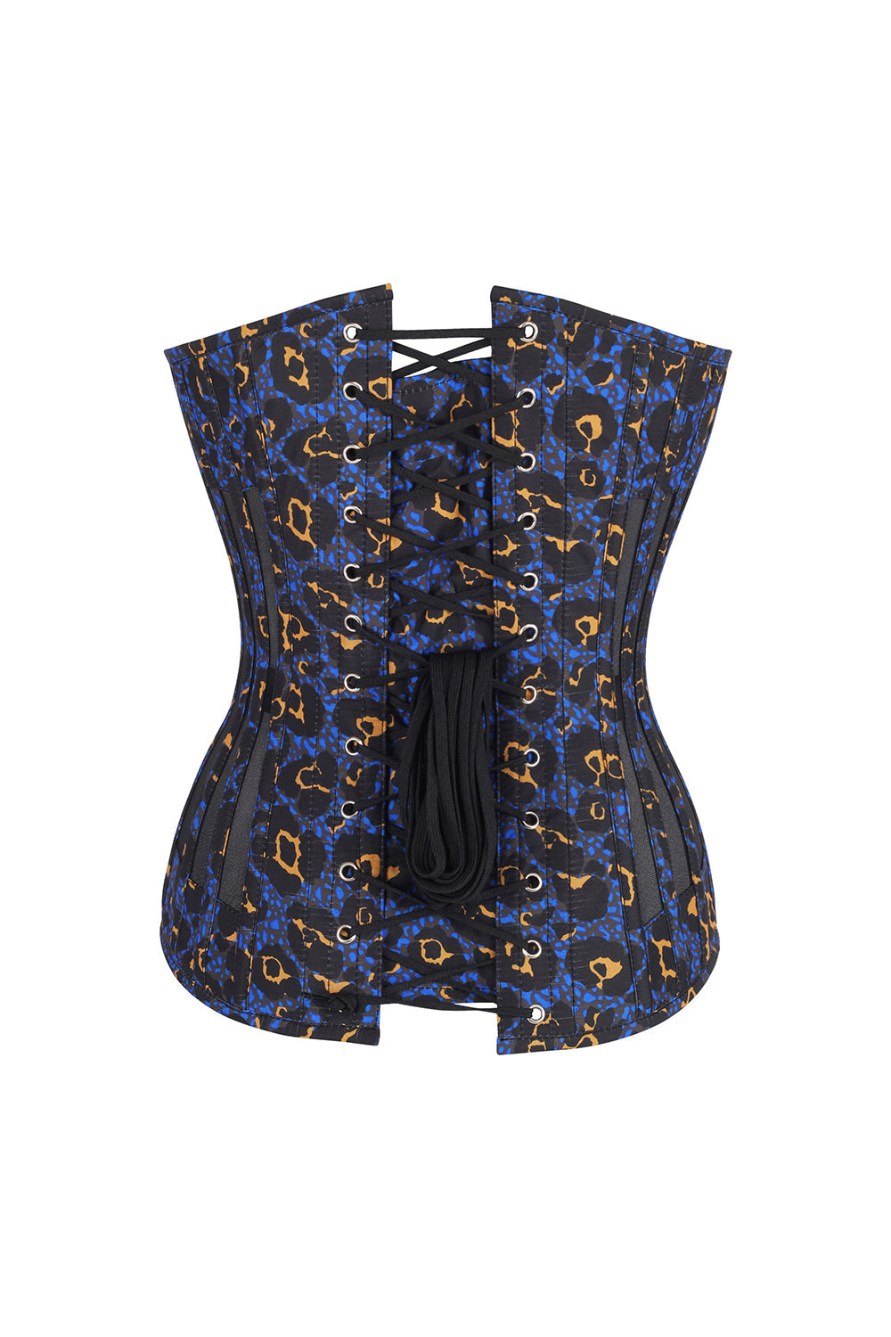 Midnight Blue Leopard Hiroko Overbust Corset