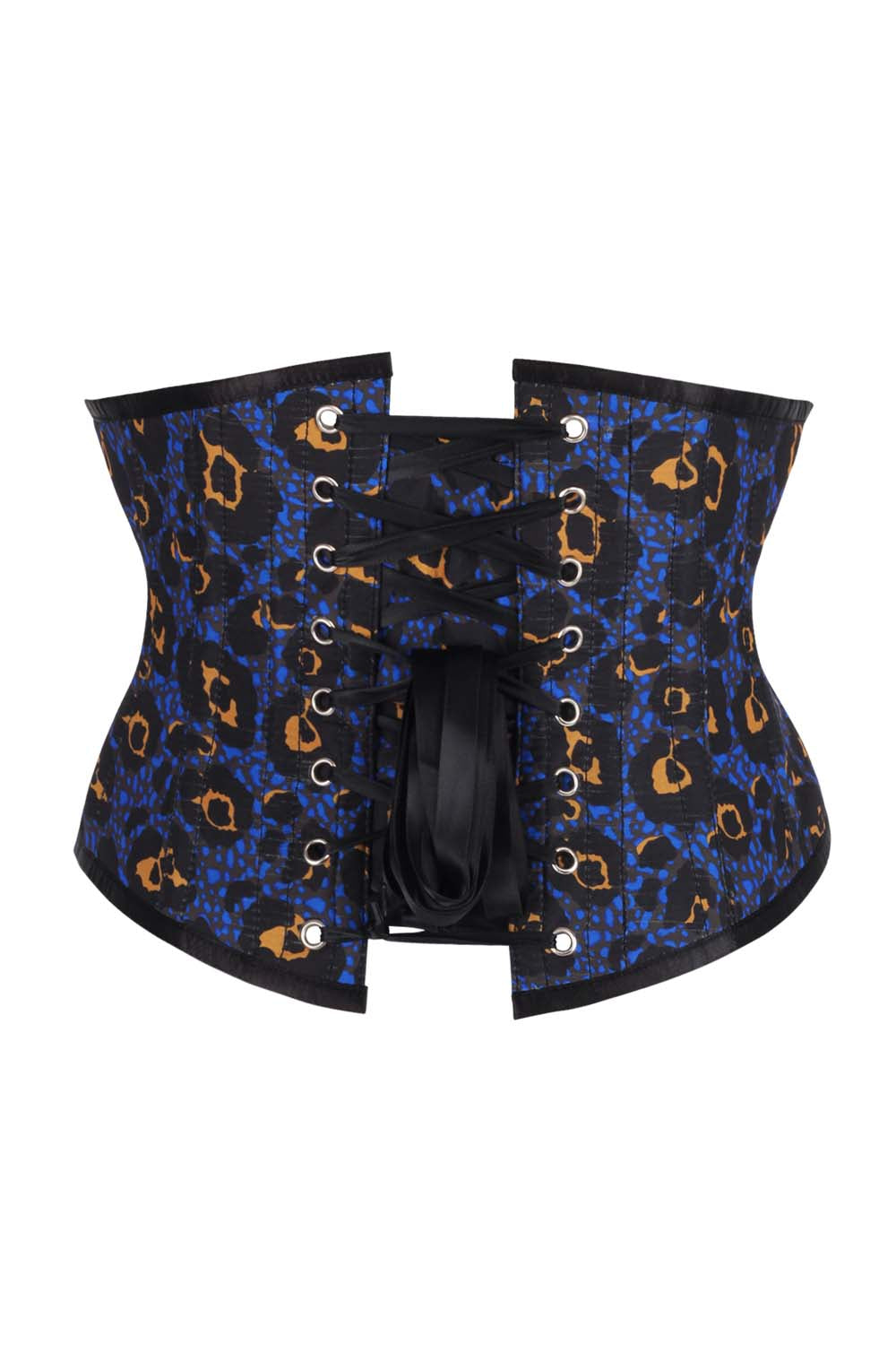 Electric Blue Leopard Caitlyn Underbust Corset