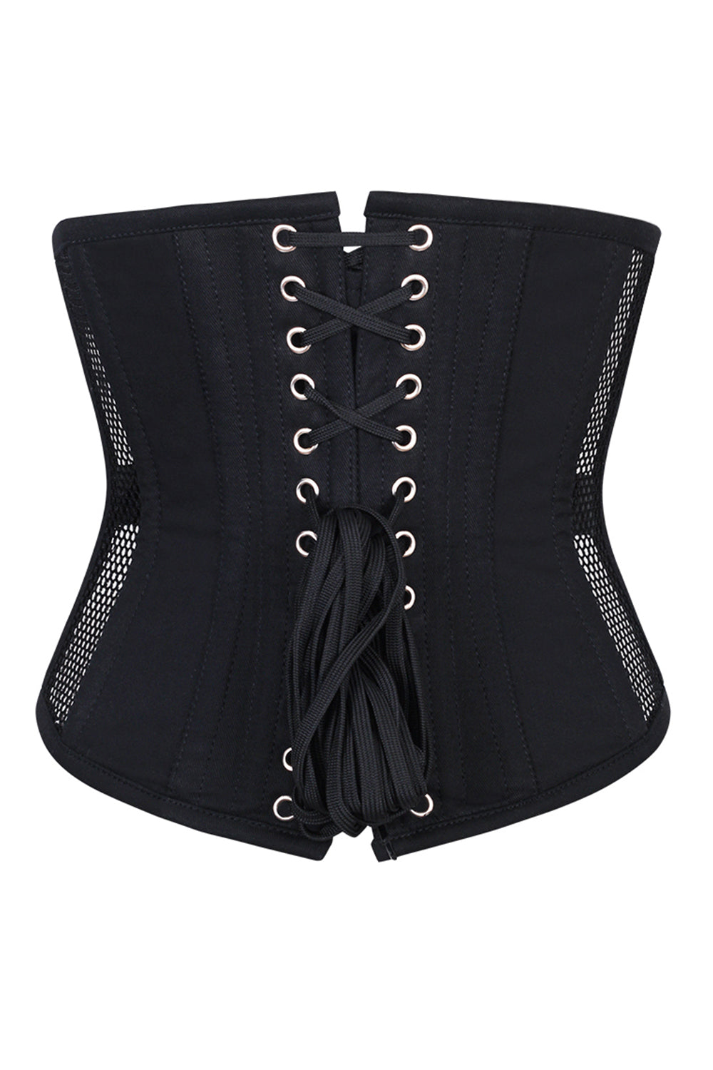 Midnight Black Delinda Mesh Underbust Corset
