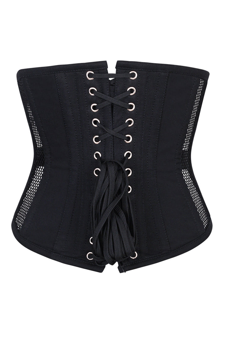 Midnight Black Delinda Mesh Underbust Corset