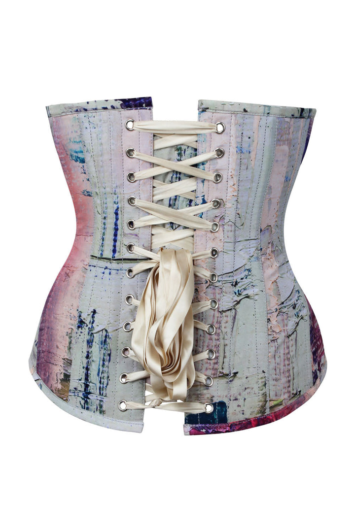 Abstract Painterly Underbust Corset