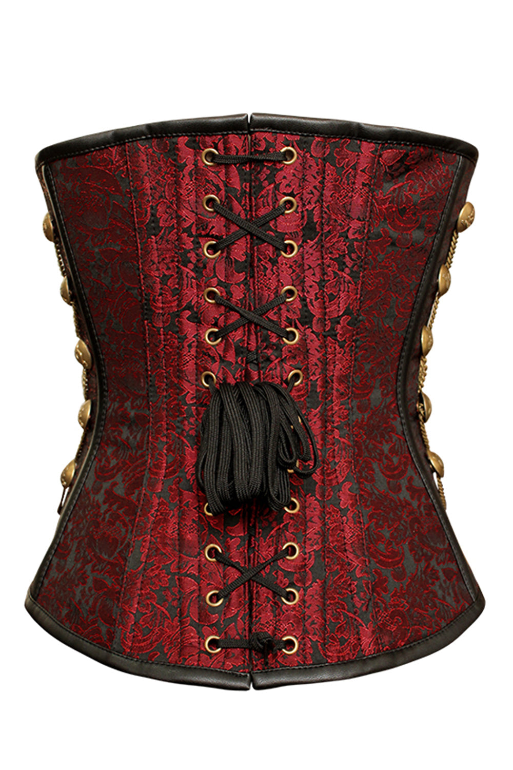 Maroon Jewelyn Steampunk Military Overbust Corset