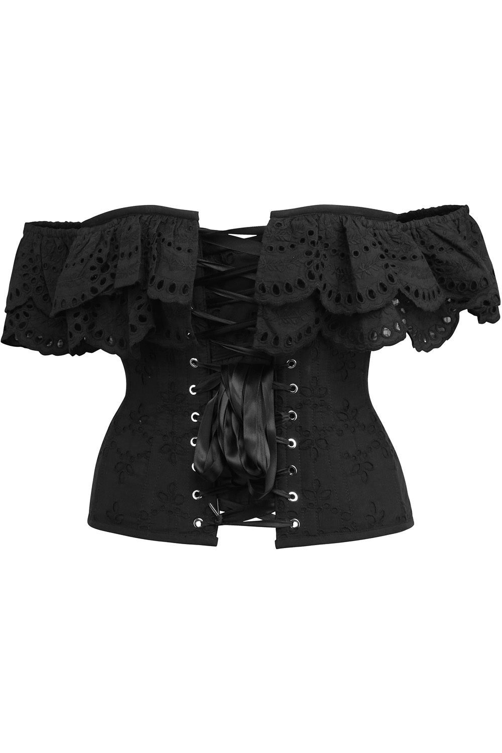 Midnight Black Sumiko Eyelet Overbust Corset