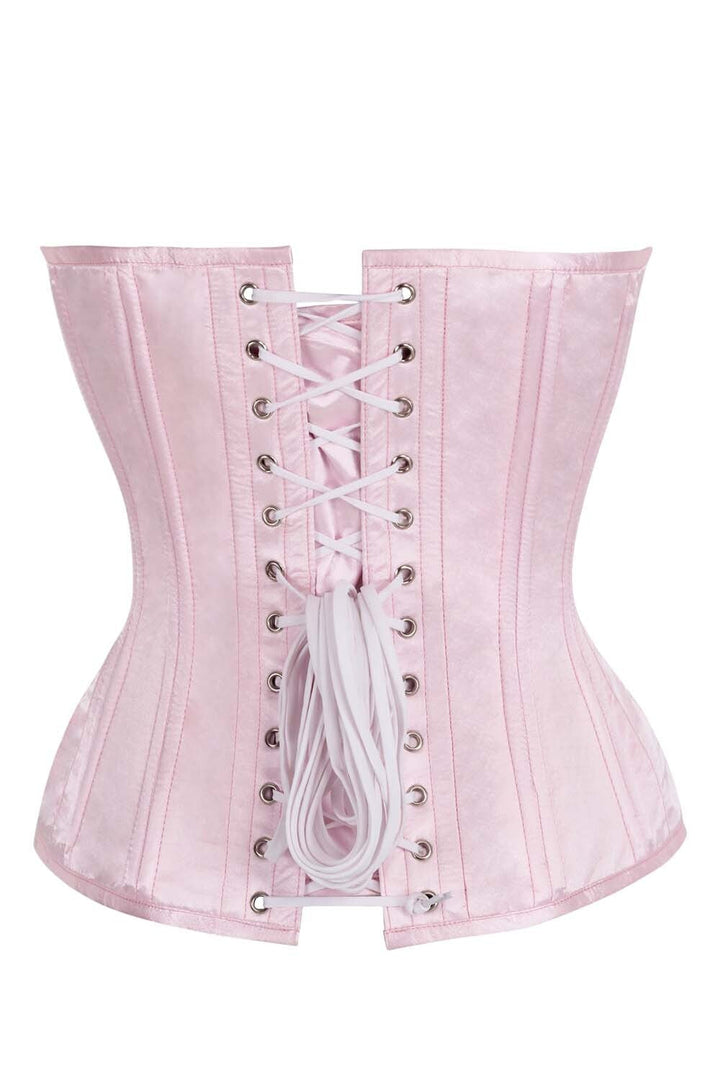 Jewelyn Blush Pink Satin Overbust Corset