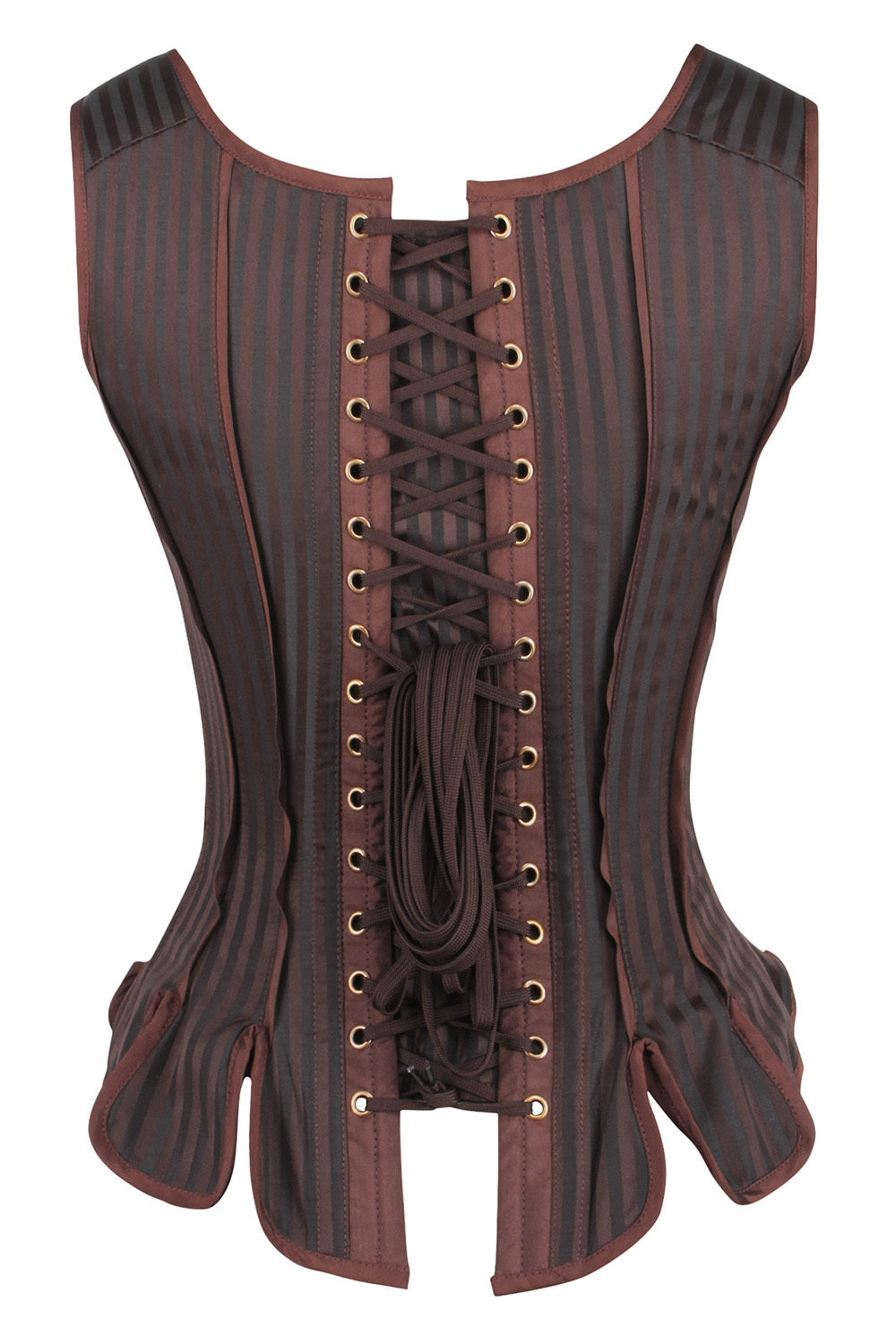 Brown Striped Hollyanne Overbust Corset