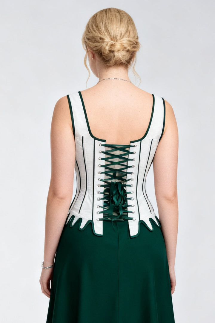 Emerald Vanesia Overbust Embroidery Corset