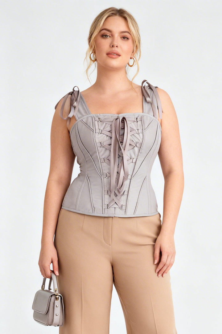 Dove Grey Shunelle Overbust Corset