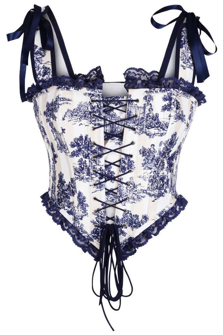 Toile Navy Joice Overbust Corset