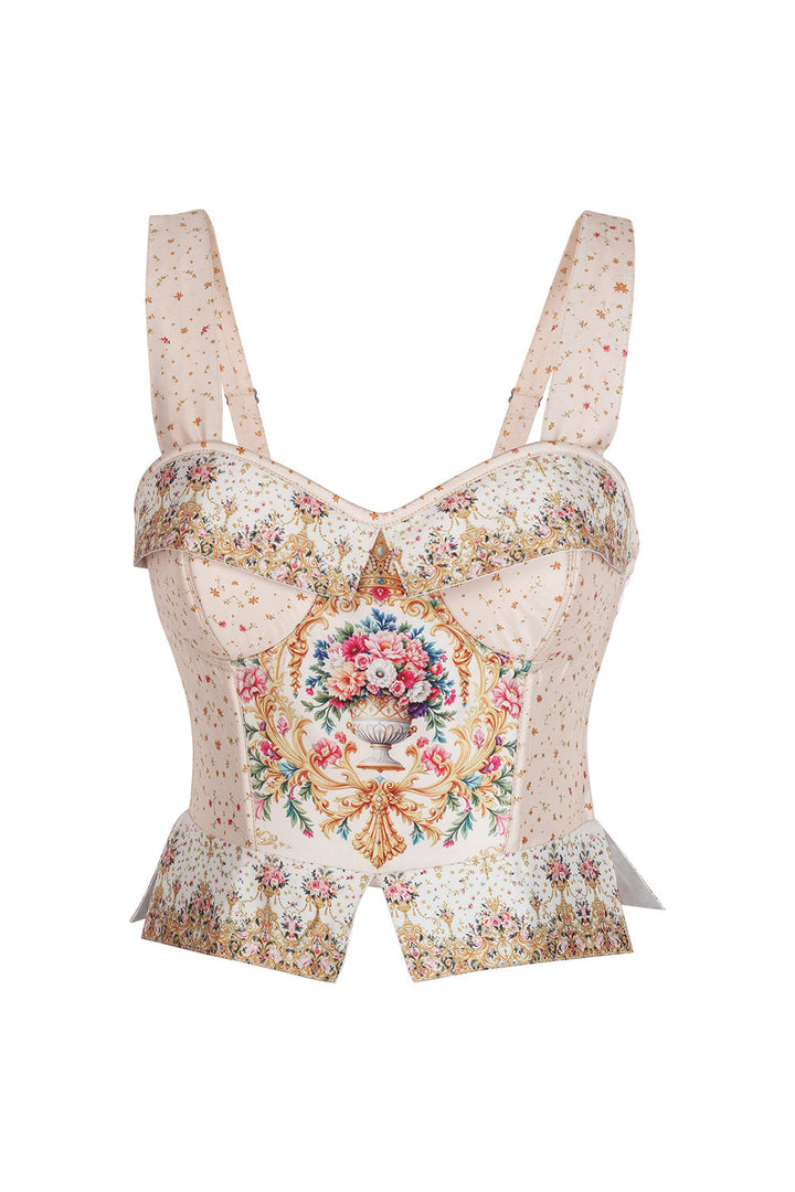 Ivory Floral Bayly Overbust Corset