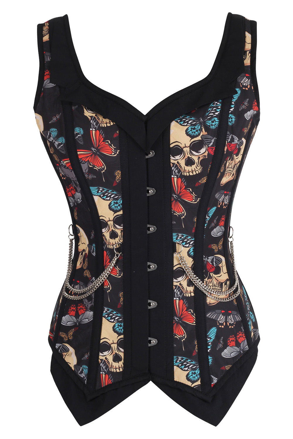 Black Skull &amp; Butterfly Laquisha Overbust Corset