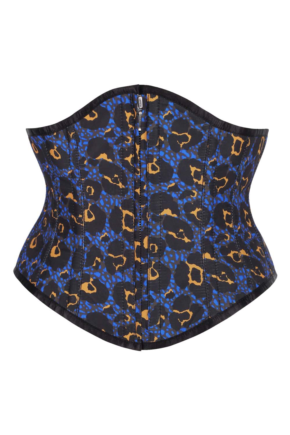 Electric Blue Leopard Caitlyn Underbust Corset
